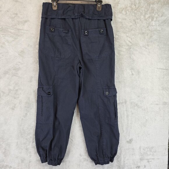 Ulla Johnson Pants Womens 6 Navy Blue Cargo Joggers Paperbag Waist Drawstring - Picture 8 of 11